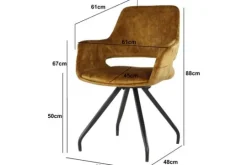 Livingfurn Eetkamerstoelen^Eetkamerstoel Oker Velvet Capp