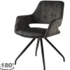 Discount Livingfurn Eetkamerstoel Olive Velvet Capp