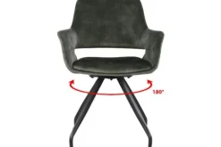 Discount Livingfurn Eetkamerstoel Olive Velvet Capp