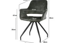 Discount Livingfurn Eetkamerstoel Olive Velvet Capp