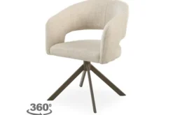 SitSmart Eetkamerstoelen^Eetkamerstoel Tyler Cream - bruin Ekoda