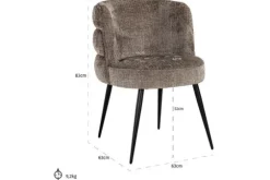 Richmond Interiors Eetkamerstoelen^Eetstoel 212321 Stone Chenille  Stella