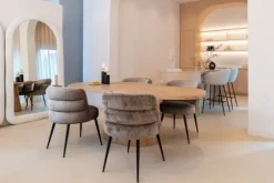 Richmond Interiors Eetkamerstoelen^Eetstoel 212321 Stone Chenille  Stella