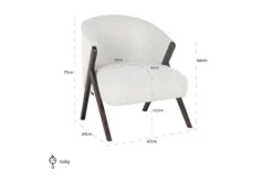 Richmond Interiors Ronde Fauteuils^Fauteuil 211290 White Bouclé Mia