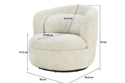 Livingfurn Draaifauteuils^Fauteuil Cream Britt