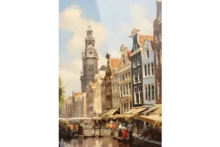 Outlet Urban Cotton Glasschilderij Amsterdam