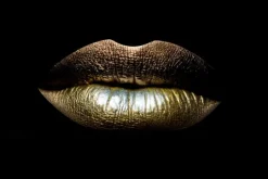 Discount Ter Halle Glasschilderij gouden lippen 080120-328