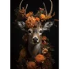 Clearance Ter Halle Glasschilderij Hert met Oranje Bloemen 080120-1029