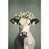 Discount Ter Halle Glasschilderij Koe met Bloemen 080120-991