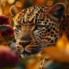 Discount Ter Halle Glasschilderij Panter Tussen de Bloemen 110160-218