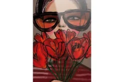 Discount Urban Cotton Glasschilderij Poppy