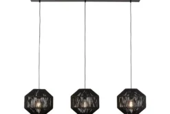 Searchlight Hanglampen^Hanglamp 11201-3BK Wicker