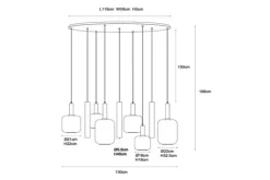 Lucide Hanglampen^Hanglamp 9-lichts Joanet