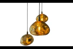 Toms Luxury Lights Hanglampen^Hanglamp 3-lichts rond Gold Melt