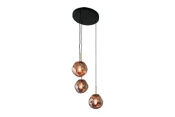 Toms Luxury Lights Hanglampen^Hanglamp 3-lichts rond Rood Boaz
