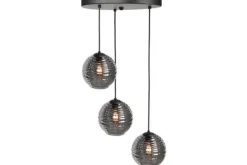 Highlight Hanglampen^Hanglamp Zwart Rookglas Fantasy