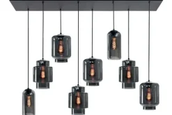 Highlight Hanglampen^Hanglamp Zwart Rookglas Fantasy