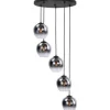 Highlight Hanglampen^Hanglamp Zwart Semi Rookglas Fantasy