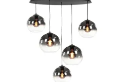 Highlight Hanglampen^Hanglamp Zwart semi-rookglas Fantasy Ovaal