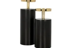 Richmond Interiors Decoratie^Kandelaar Black Gold Groot 211585 Caya