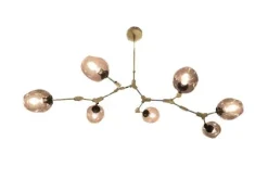 Toms Luxury Lights Plafondlamp^Plafondlamp messing amber 7-lichts Cas