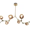 Toms Luxury Lights Plafondlamp^Plafondlamp messing amber 9-lichts Cas