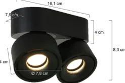 Steinhauer Spots|Plafondlamp^Plafondlamp 2674ZW Fez Black Mexlite