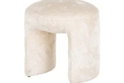 Best Richmond Interiors Poef 210880 White Chenille Fargo