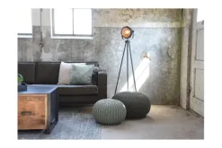 Outlet Label51 Poef Donkergrijs Gebreid