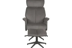 Hot Relaxfauteuil met hocker Antraciet Cosmo CH-73.027 Verdal