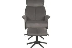 Hot Relaxfauteuil met hocker Antraciet Cosmo CH-73.027 Verdal