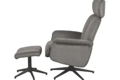 Hot Relaxfauteuil met hocker Antraciet Cosmo CH-73.027 Verdal