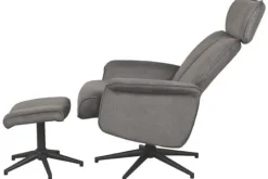 Hot Relaxfauteuil met hocker Antraciet Cosmo CH-73.027 Verdal