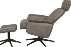 Relaxstoelen|Draaifauteuils^Relaxfauteuil met hocker Taupe Micro Suede CH-73.020 Verdal