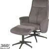 Relaxstoelen|Draaifauteuils^Relaxfauteuil met hocker Antraciet Cosmo CH-73.024 Bergen