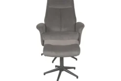 Relaxstoelen|Draaifauteuils^Relaxfauteuil met hocker Antraciet Cosmo CH-73.024 Bergen