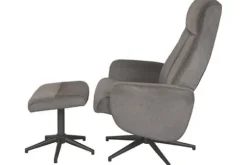 Relaxstoelen|Draaifauteuils^Relaxfauteuil met hocker Antraciet Cosmo CH-73.024 Bergen