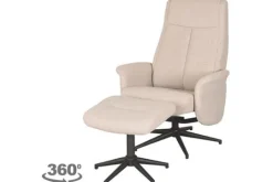 Relaxstoelen|Draaifauteuils^Relaxfauteuil met hocker Naturel Touch CH-73.010 Bergen