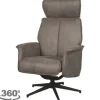 Label51 Draaifauteuils^Relaxfauteuil Taupe Micro Suede CH-73.017 Verdal