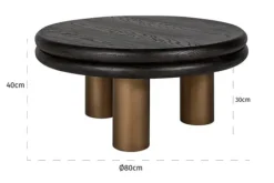 Best Richmond Interiors Salontafel black rustic 210872 Macaron