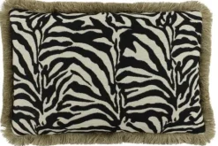 Discount Claudi Sierkussen Black White + Fringe Gold Zebby |