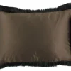 Claudi Sierkussens^Sierkussen Brown + Fringe black Taupe Dafne |