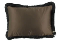 Claudi Sierkussens^Sierkussen Brown + Fringe black Taupe Dafne |