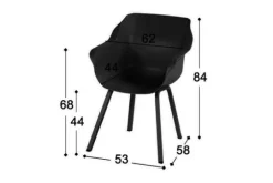 Discount Hartman tuinmeubelen Tuinstoel Carbon Black 11.680.008 Sophie Element