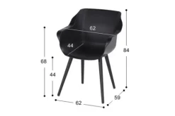 Hartman tuinmeubelen Tuinartikelen^Tuinstoel Carbon Black 11.681.008 Sophie Studio