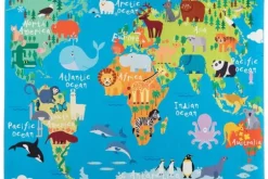 Sale Viviendo Vloerkleed 233 World Map Torino Kids