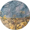 Louis de Poortere Vloerkleden^Vloerkleed Gold Sea 9698 rond | Dubai Cities |